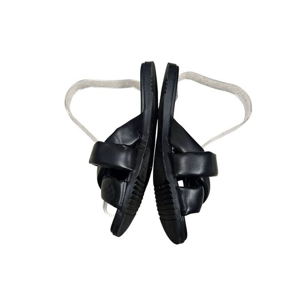 Steve Madden Womens Black Slip-On Knotted Puffy Flat Sandals Sz 7.5 Neutral Boho - Picture 3 of 8